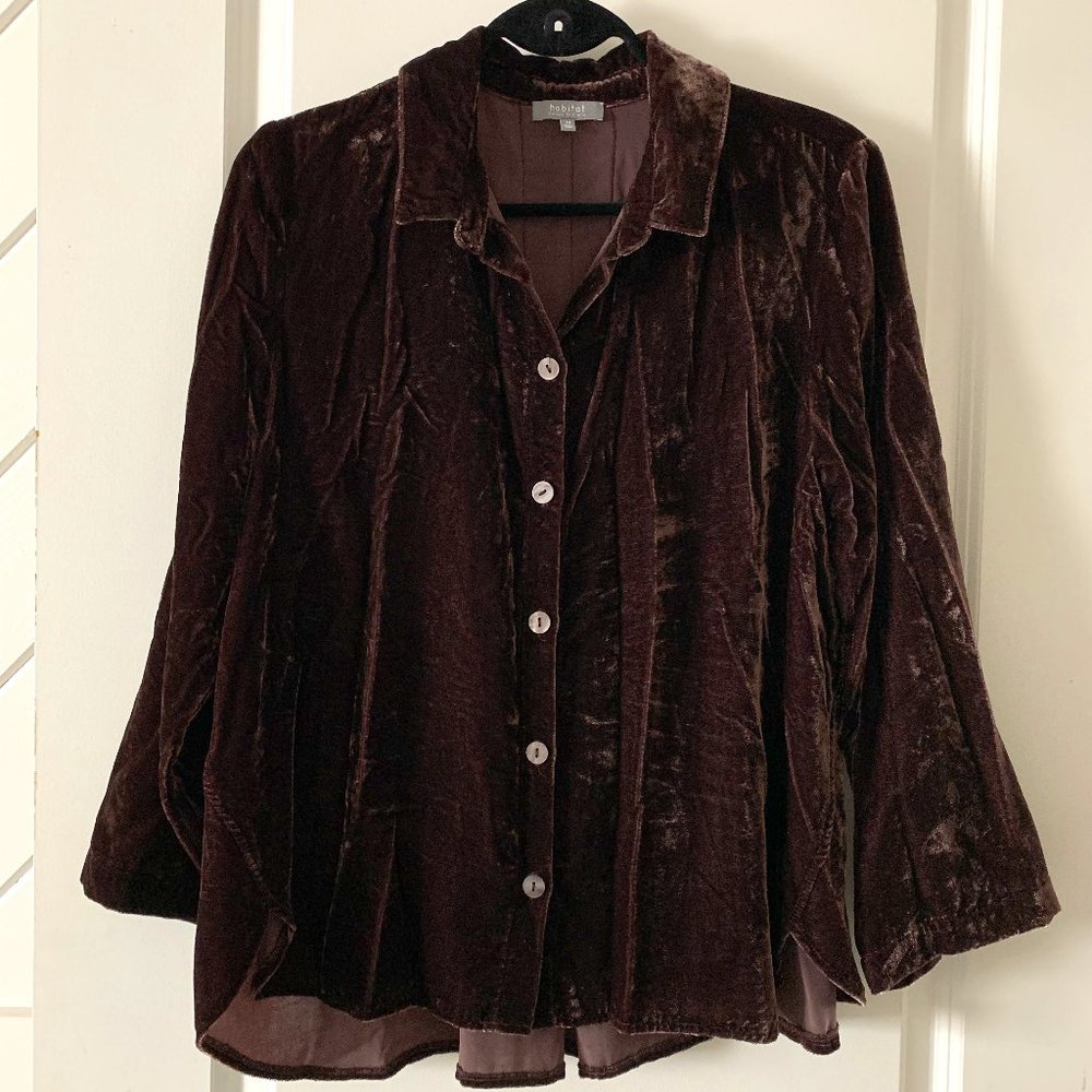 Habitat Crushed Velvet Top in Brown